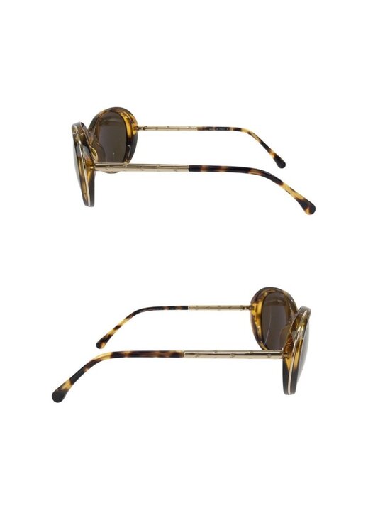 Chanel CC Logo Brown Gold Acetate Metal Sunglasses Eyewear